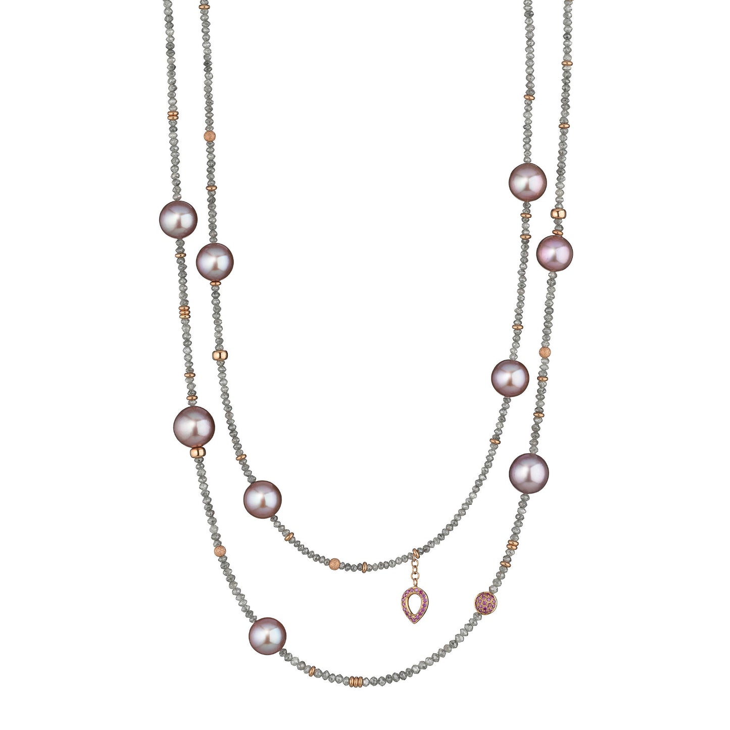 Castaway Collier, Roségold • Diamant • Saphir • Turmalin von Gellner (5-24235-01)