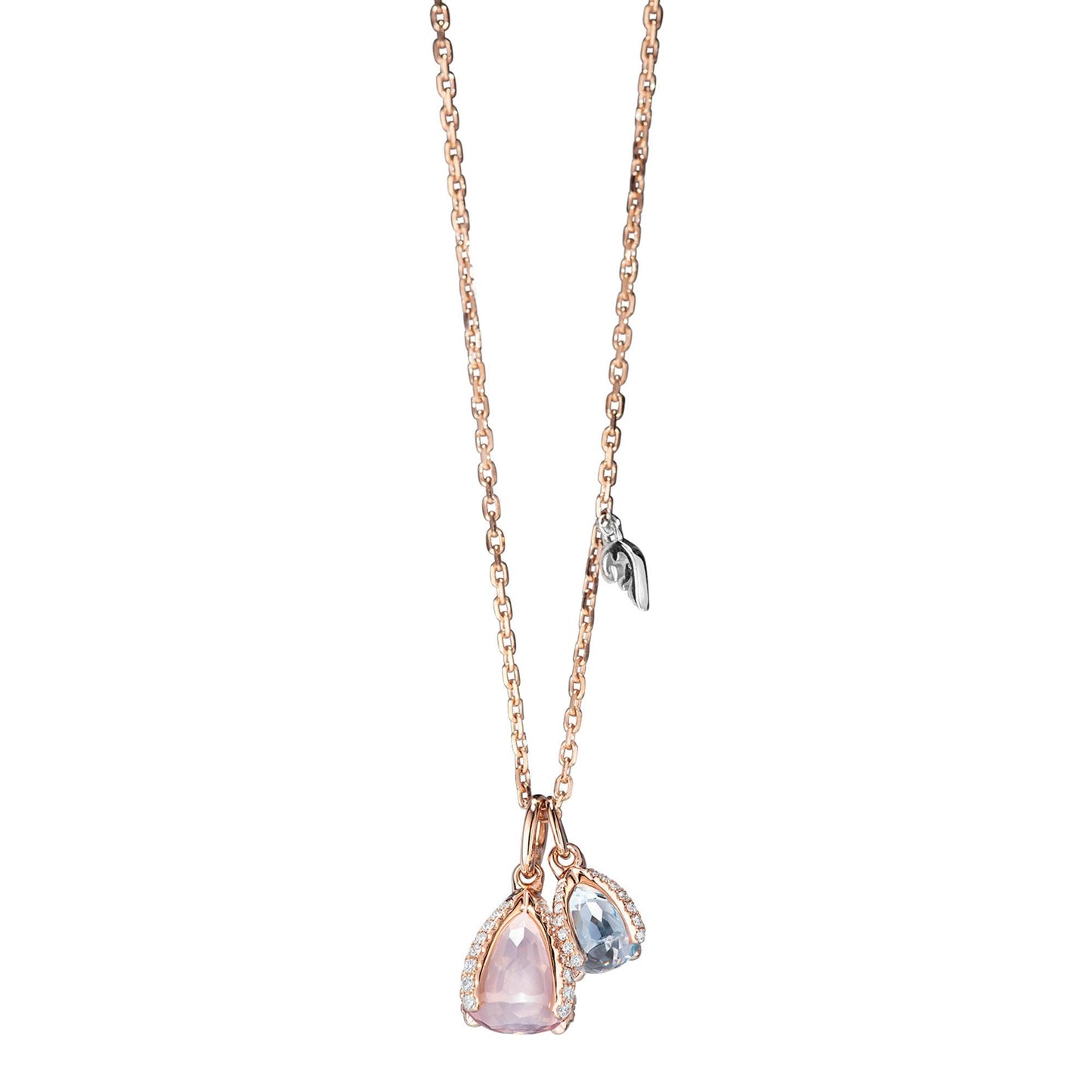 Collier Capriccio, Roségold • Diamant • Rosenquarz • Topas von Capolavoro (CO9ROK08002)