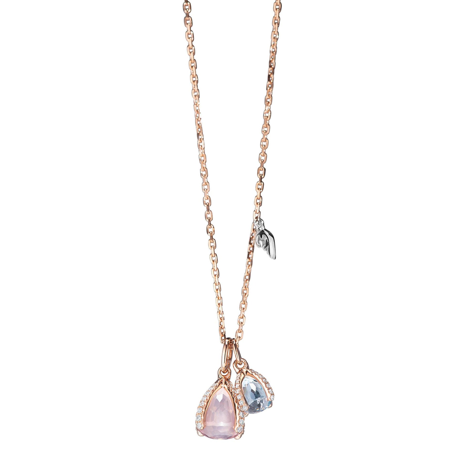 Collier Capriccio, Roségold • Diamant • Rosenquarz • Topas von Capolavoro (CO9ROK08002)