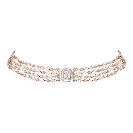 D-Vibes mehrreihiger Choker, Roségold • Diamant • Smaragd von Messika (12434-PG)