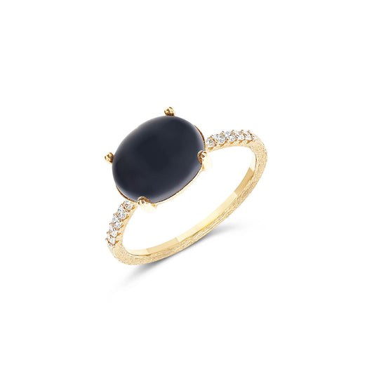 Dancing Mystery Black Ring, Gelbgold • Diamant • Onyx von Nanis (AS7-599)