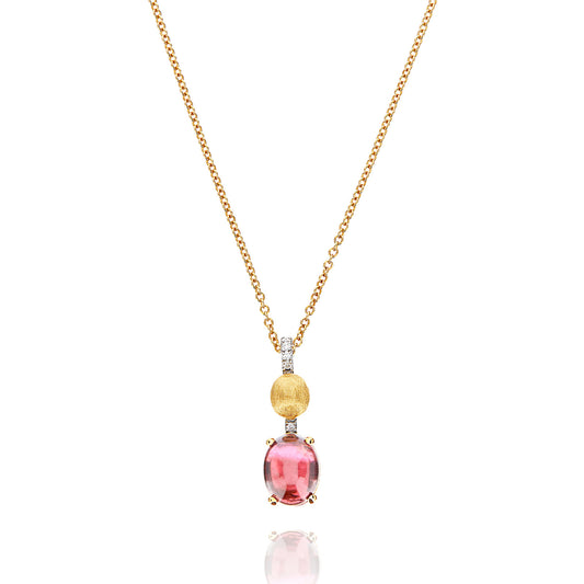 Dancing Tourmalines Halskette, Gelbgold • Diamant • Turmalin von Nanis (CS4-598)