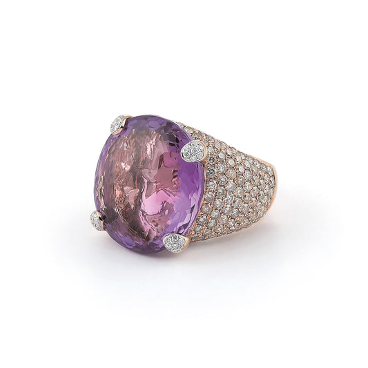 Dolce Vita Ring, Bicolor-Gold • Amethyst • Diamant von Al Coro (NR2629A)