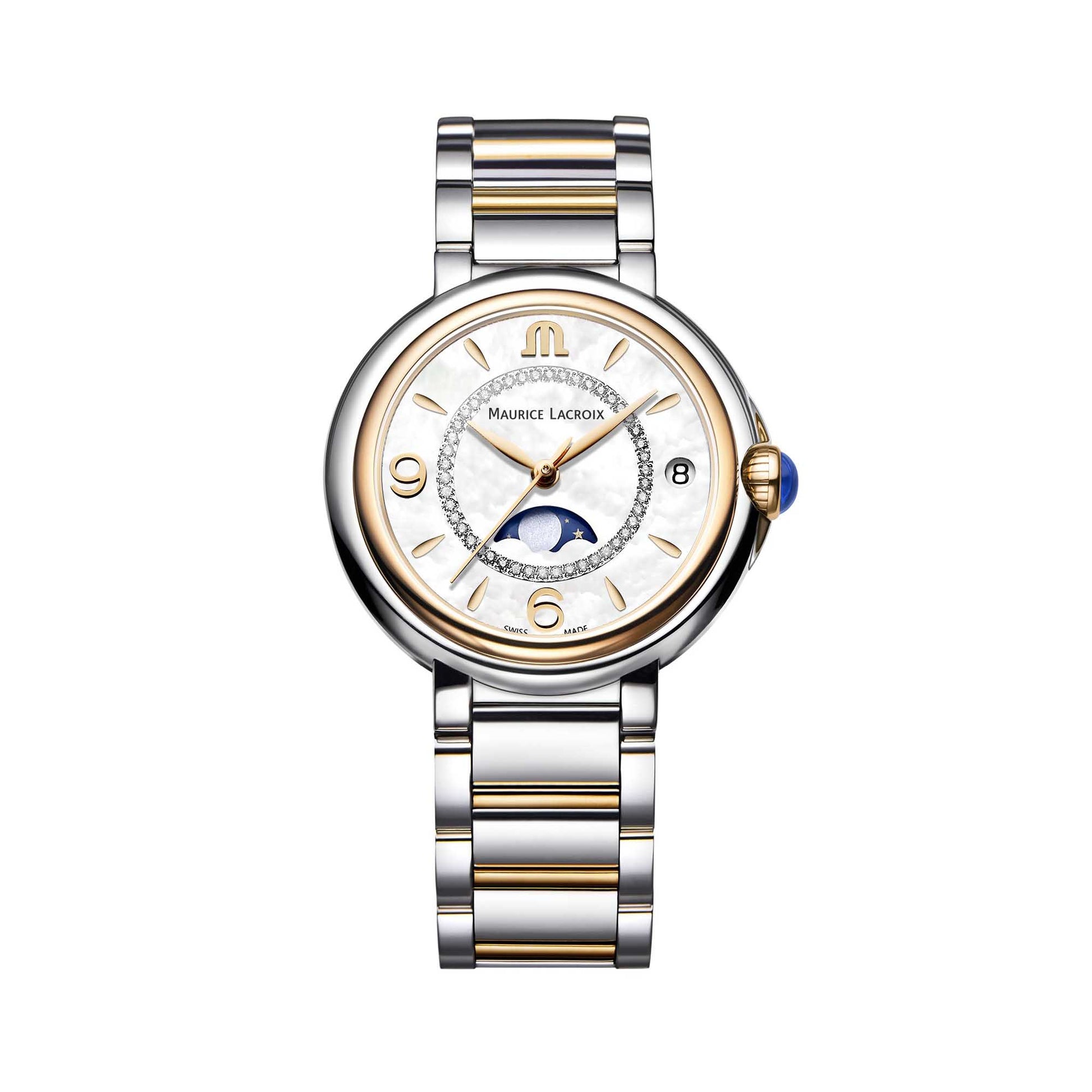 Fiaba Moonphase 32mm, Tricolor-Gold • Diamant • Perlmutt • Spinell von Maurice Lacroix (FA1084-PVP13-150-1)