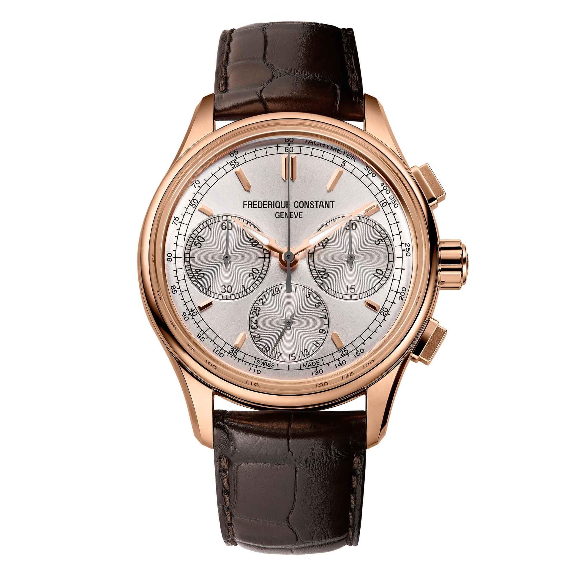 Flyback Chronograph Manufacture, Roségold,Leder,Edelstahl,Silber von Frédérique Constant (FC-760V4H4)