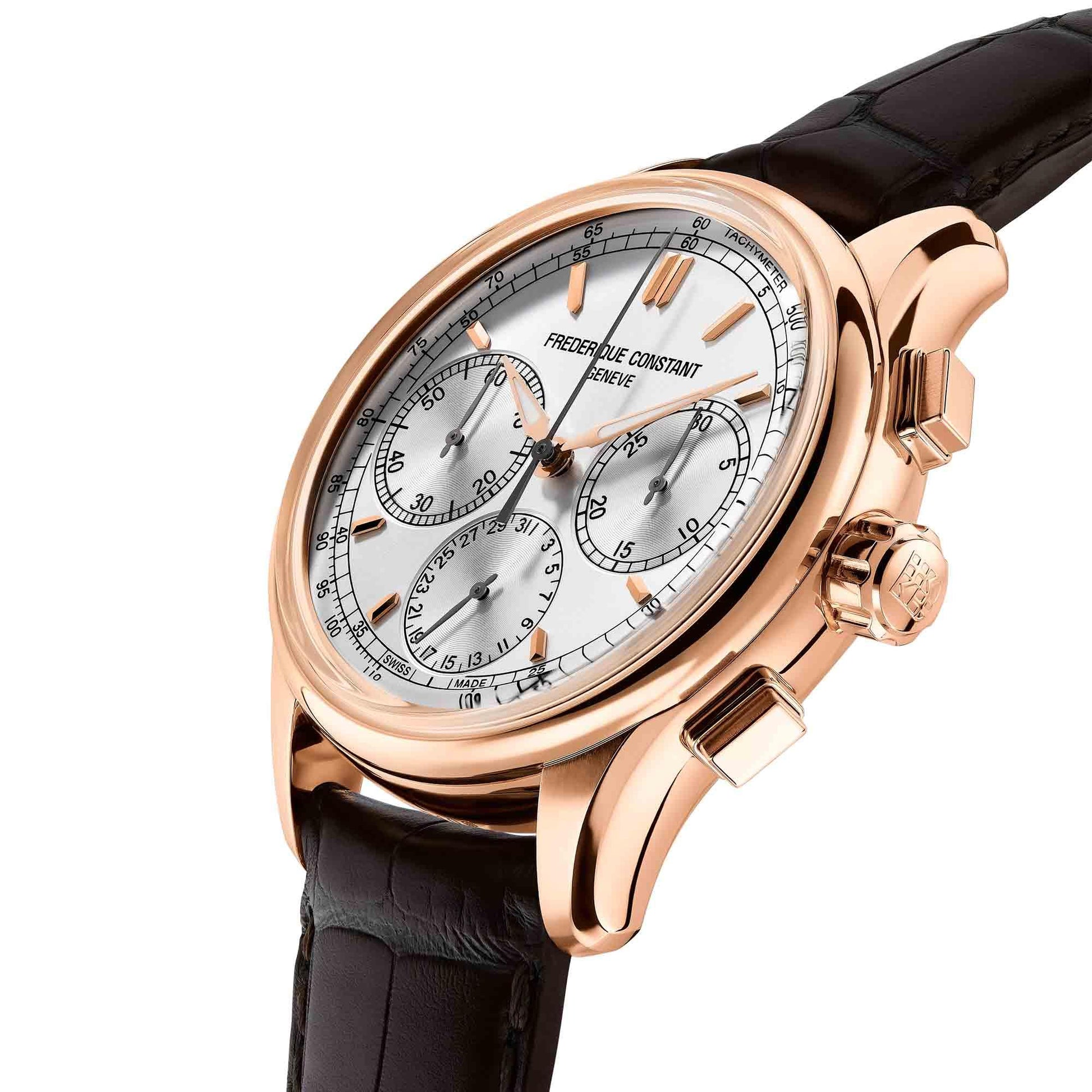 Flyback Chronograph Manufacture, Roségold,Leder,Edelstahl,Silber von Frédérique Constant (FC-760V4H4)