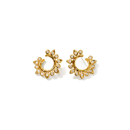GYPSY Ohrringe Creole Sun Classic, Gelbgold • Diamant von Tamara Comolli (E-Gyp-HoSun-Cl-yg)