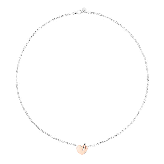 Halskette Herz T-Bar, Roségold von DoDo (DCC4002-HEART-0009A)