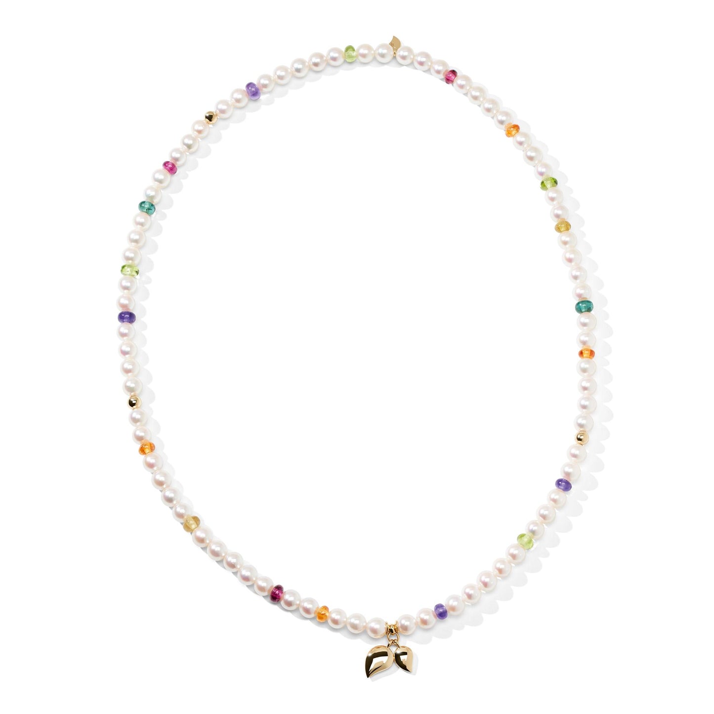 INDIA Akoya Perlen Armband large Candy, Gelbgold • Amethyst • Granat • Peridot • Rubellit • Turmalin von Tamara Comolli (B-IND-Ako-Can-l-yg)