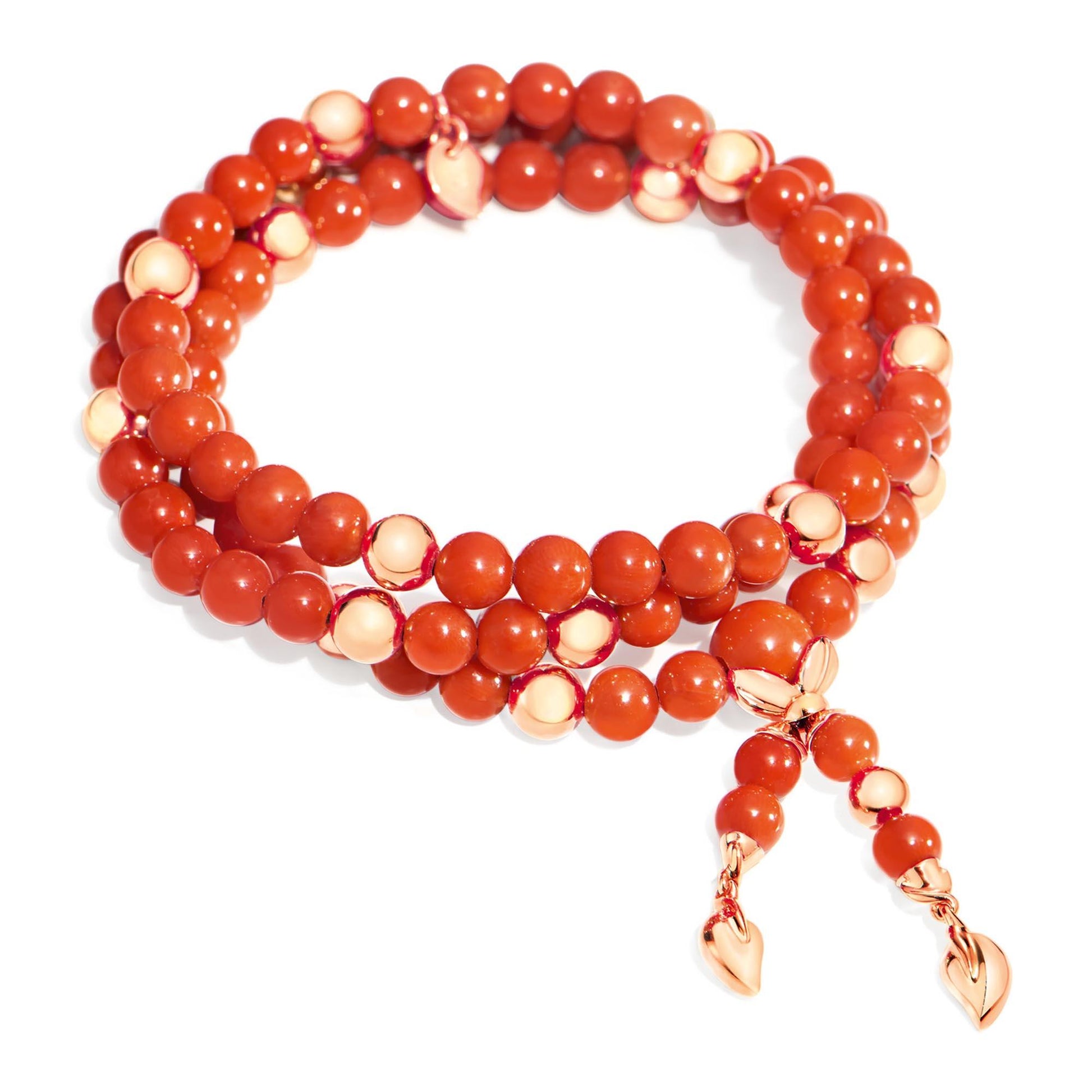 INDIA Armband medium Koralle, Roségold von Tamara Comolli (B-IND-Cor-m-rg)