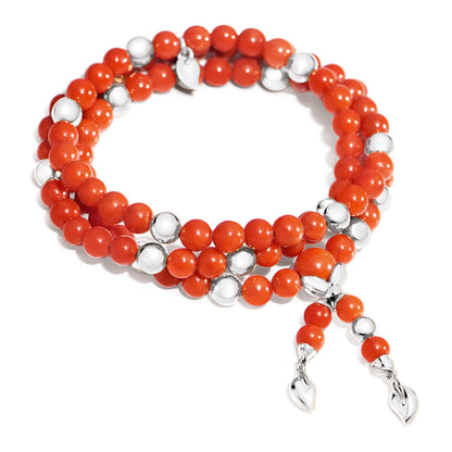 INDIA Armband medium Koralle, Weißgold von Tamara Comolli (B-IND-Cor-m-wg)