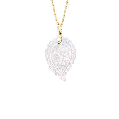 INDIA Leaf Anhänger medium Perlmutt, Gelbgold von Tamara Comolli (P-IND-m-MPw-yg) online kaufen
