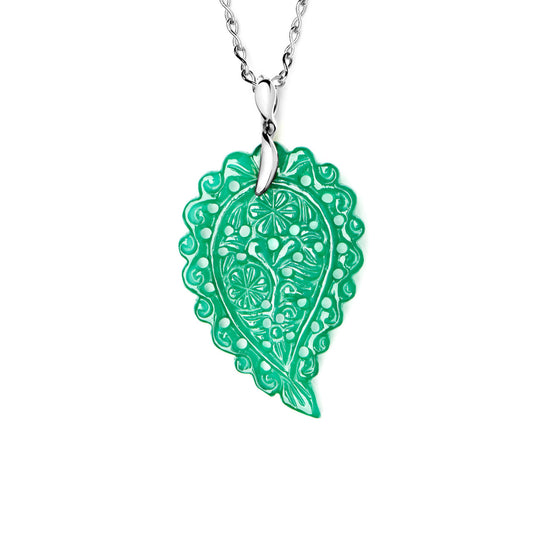 INDIA Leaf Anhänger medium grüner Onyx von Tamara Comolli (P-IND-m-Jad-wg) online kaufen
