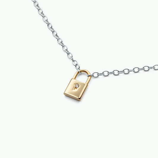 Love Lock Kette, Recyceltes Gold & Labordiamant