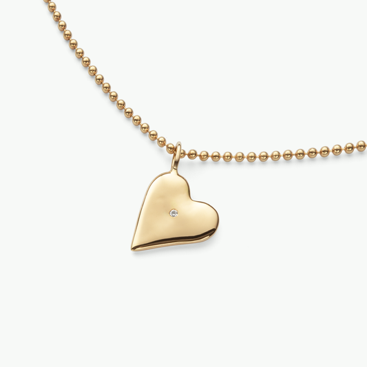 Suki Herz Kettenanhänger, Recyceltes Gold & Labordiamant
