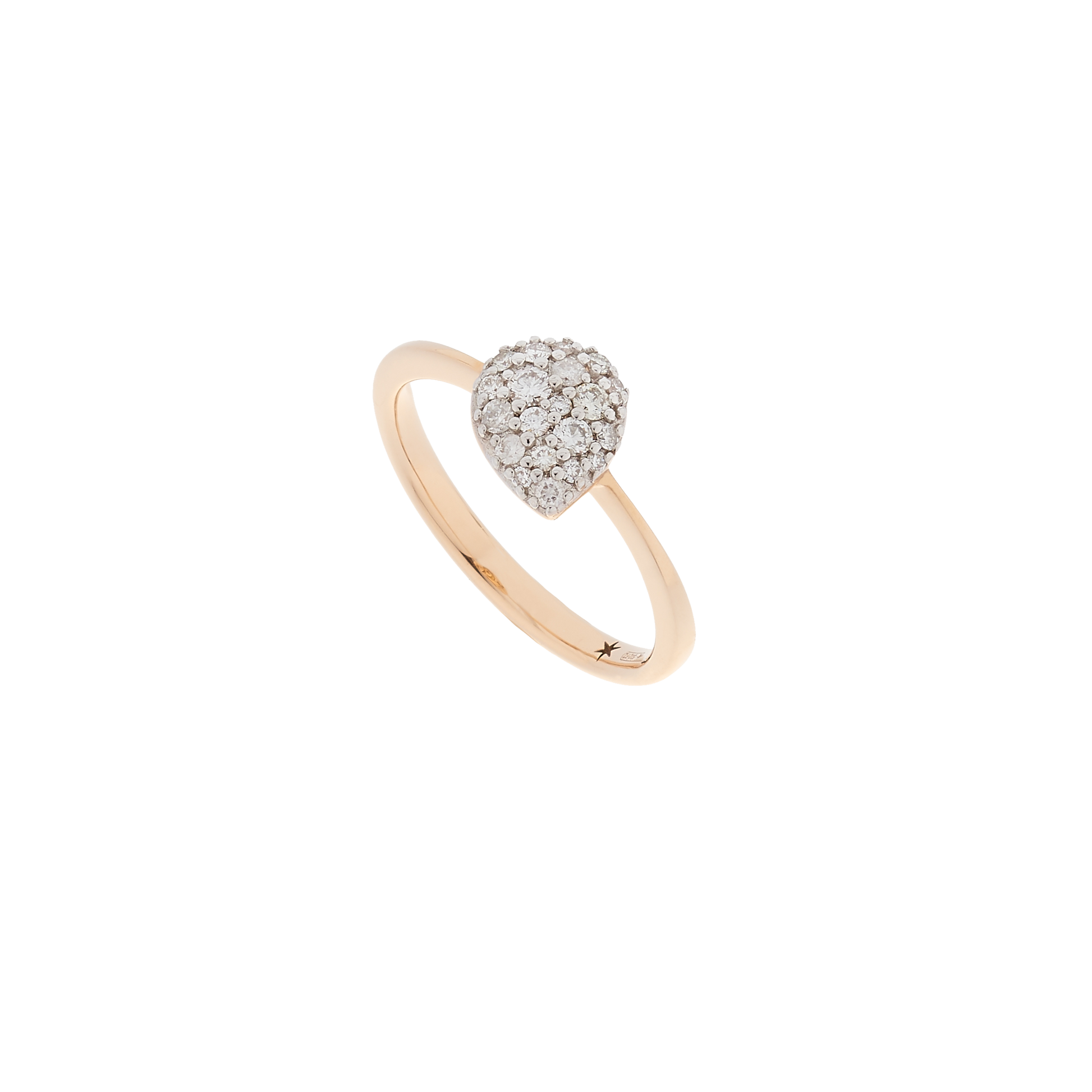 Luce Ring Drop Diamant Pavé weiß, Roségold mit weißen Diamanten 0,26ct von Grimaldo Firenze online kaufen (Ref. LU-RG02PW-01)