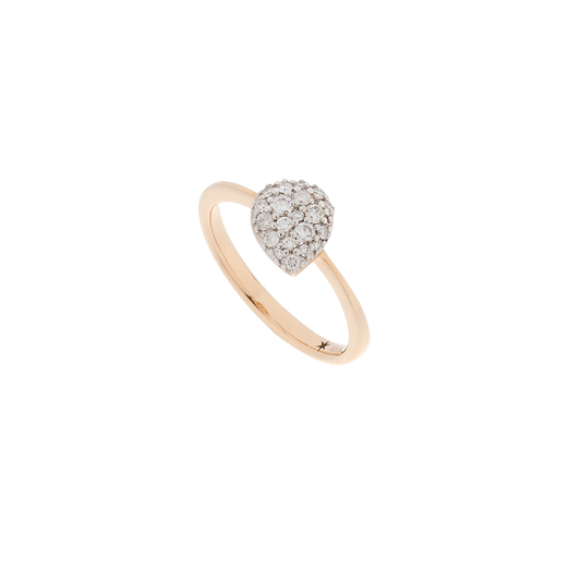 Luce Ring Drop Diamant Pavé weiß, Roségold mit weißen Diamanten 0,26ct von Grimaldo Firenze online kaufen (Ref. LU-RG02PW-01)