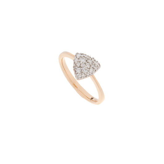 Luce Ring Triangel Diamant Pavé weiß, Roségold mit weißen Diamanten 0,33ct von Grimaldo Firenze online kaufen (Ref. LU-RG03PW-01)