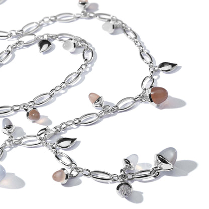 Lange MIKADO Kette Cashmere, Weißgold • Diamant • Mondstein von Tamara Comolli (N-M-100-Cas-p-wg)