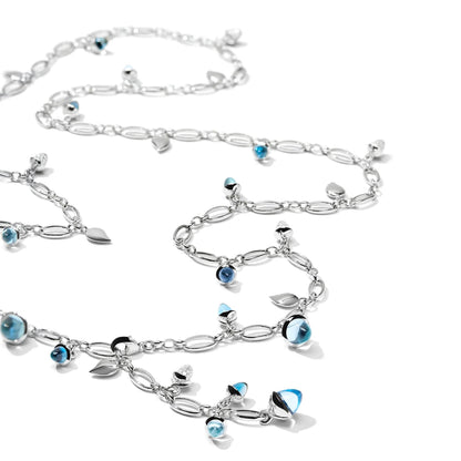 Lange MIKADO Kette Sky, Weißgold • Edelsteine von Tamara Comolli (N-M-100-Sky-p-wg)