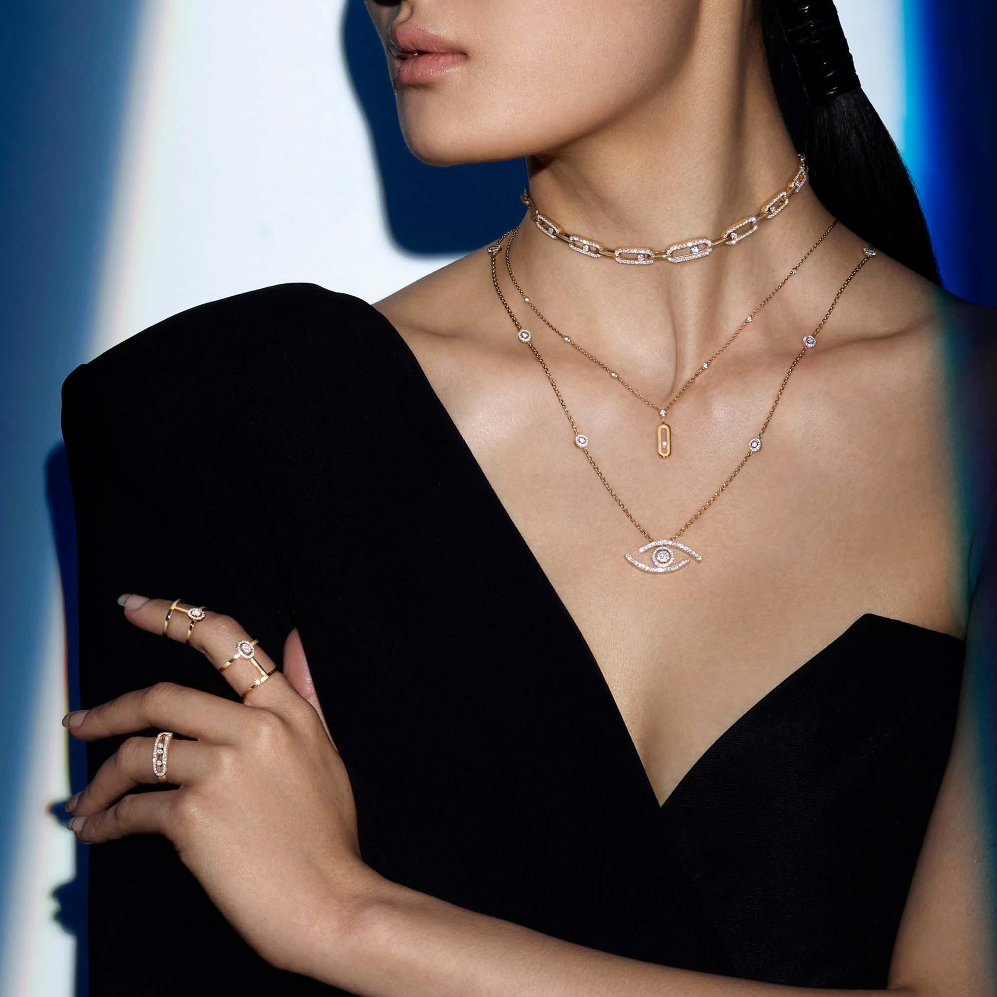 Lange Move Uno Halskette, Gelbgold • Diamant von Messika (10111-YG)