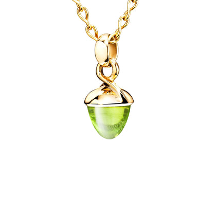 MIKADO Bouquet Anhänger Peridot 26mm, Gelggold & Lederband von Tamara Comolli (P-MB-Per-yg) online kaufen