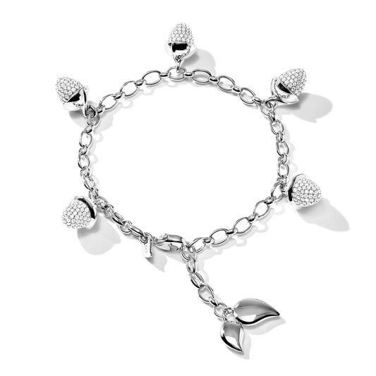 MIKADO Flamenco Charm Armband mit Diamant-Pavé - B-MFL-Ch-p-wg