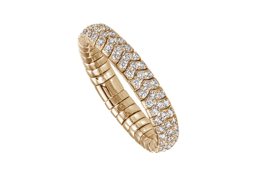 Magic Stretch Ring für Damen, Weißgold mit 108 Brilanten