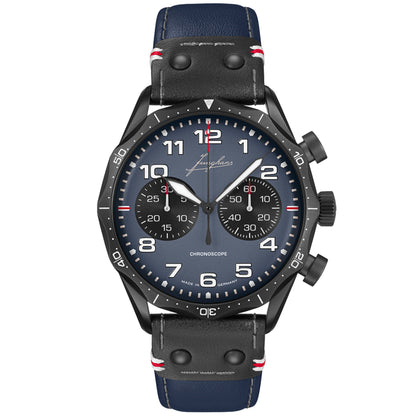 Meister Pilot Chronoscope Navy Blue, Edelstahl von Junghans (27/3396.00)