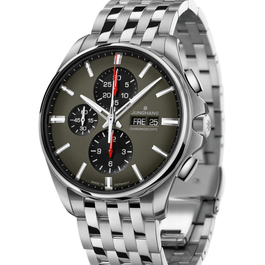 Meister S Chronoscope, Edelstahl von Junghans (27/4023.44)