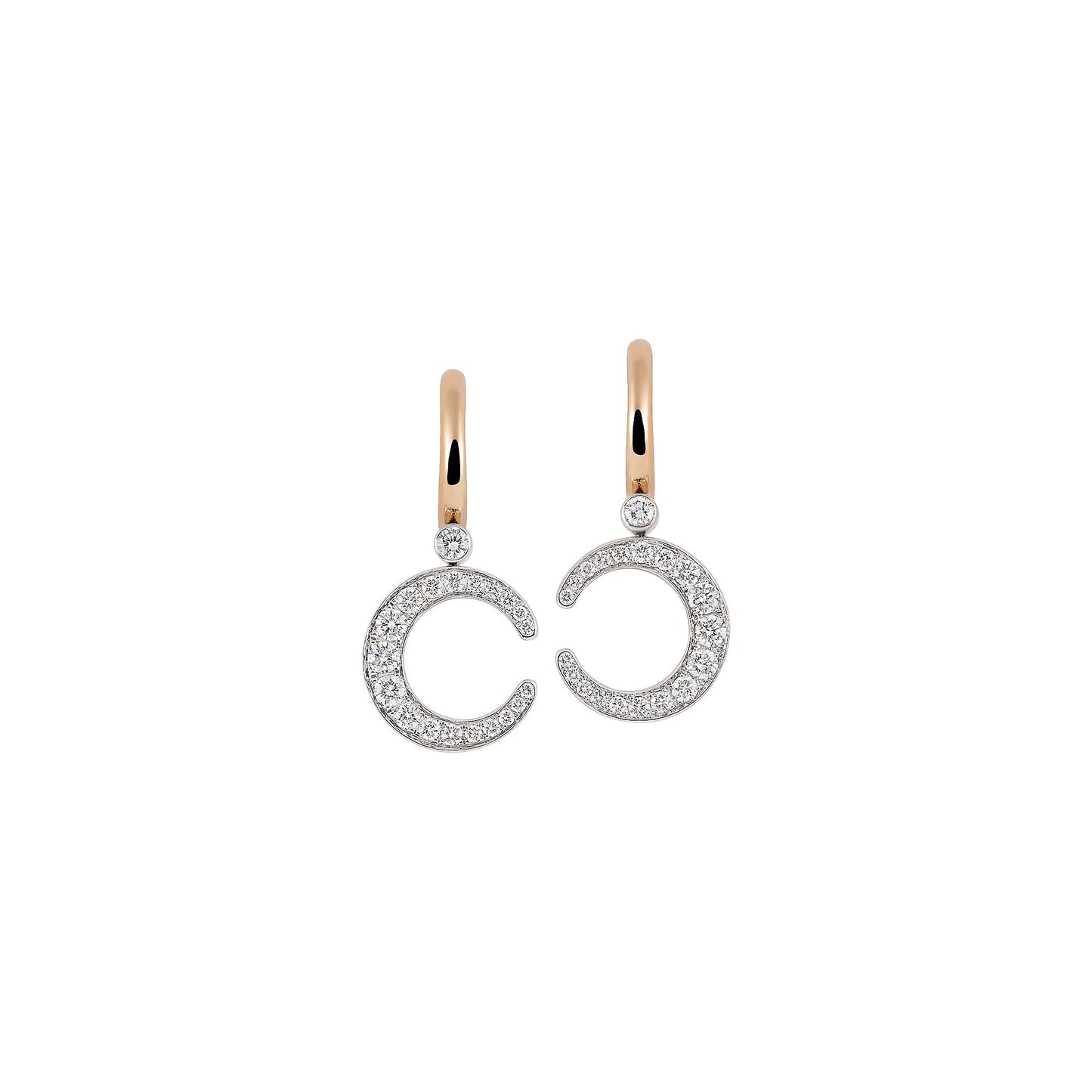 Mezzaluna Ohrringe, Bicolor-Gold • Diamant von Al Coro (NE333WR)