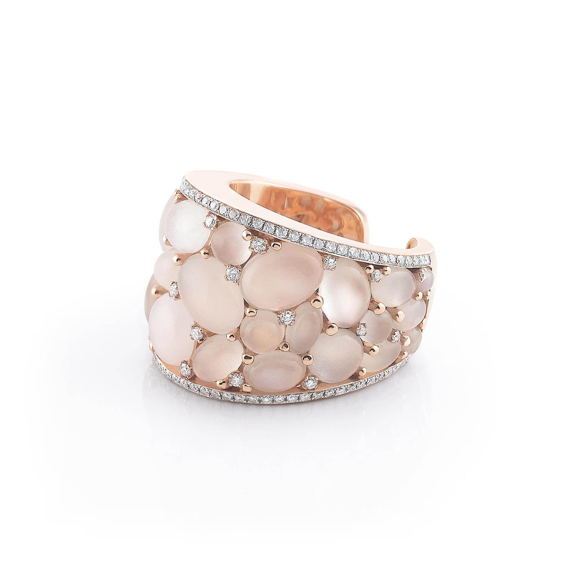 Mezzaluna Ring, Roségold • Diamant • Mondstein von Al Coro (R7137WMR)