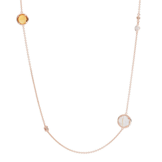 Mira Mira Collier, Roségold • Citrin • Mondstein • Rutilquarz von Bron (8CR4429DAY)