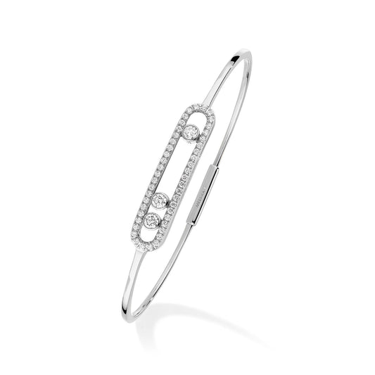 Move Classique Pavé Thin Armreif, Weißgold von Messika (05032-WG) online kaufen