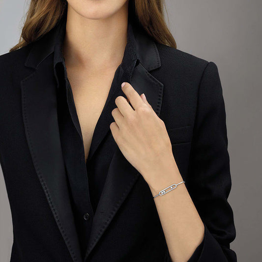 Move Classique Pavé Thin Armreif, Weißgold von Messika (05032-WG) online kaufen