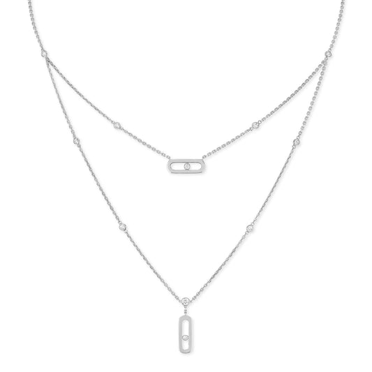 Move Uno 2 Rangs Kette, Weißgold • Diamant von Messika (08852-WG)