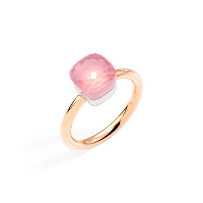 Nudo kleiner Ring, Bicolor-Gold • Rosenquarz von Pomellato (PAB4030O6000000QR)