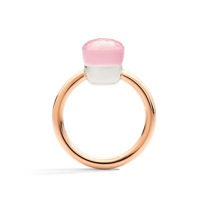 Nudo kleiner Ring, Bicolor-Gold • Rosenquarz von Pomellato (PAB4030O6000000QR)