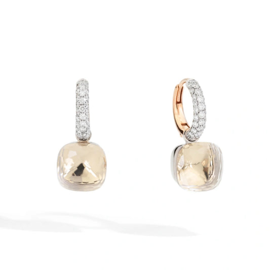 Ohrringe Nudo Classic, Bicolor-Gold • Diamant • Topas von Pomellato (POB4010O6WHRDB0TB)