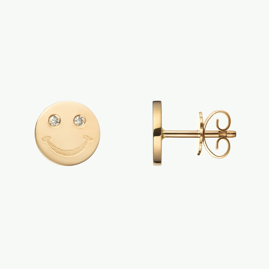 Twinkle Smile Ohrstecker in Gelbgold von The Good Bling Berlin