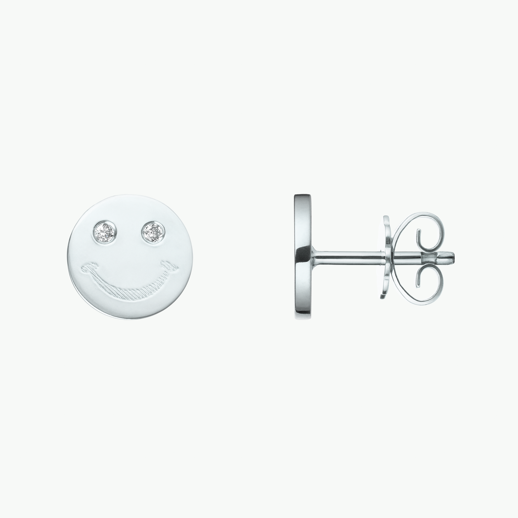 Twinkle Smile Ohrstecker in Weißgold von The Good Bling Berlin