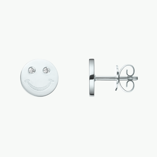 Twinkle Smile Ohrstecker in Weißgold von The Good Bling Berlin