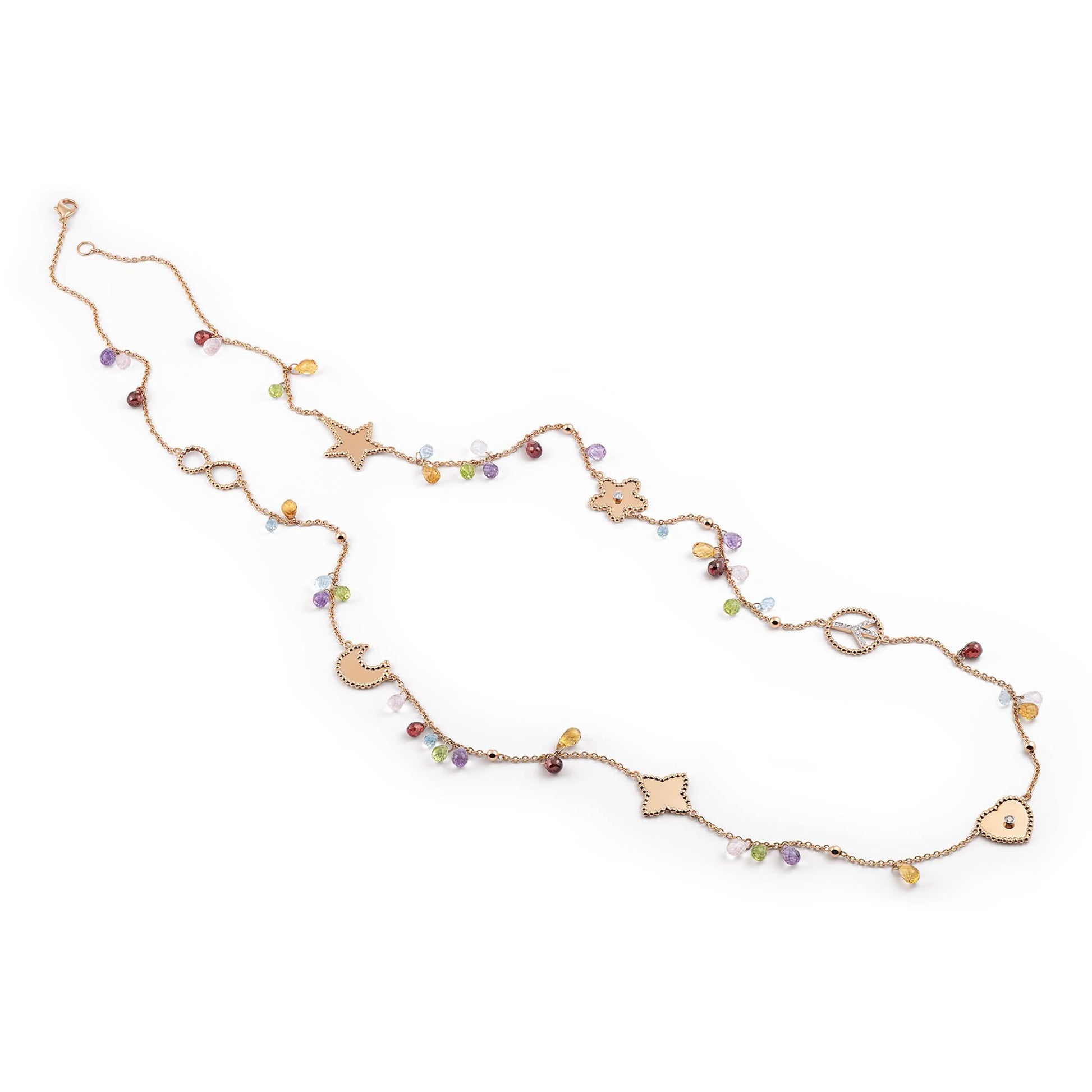 Palladio Collier, Roségold • Amethyst • Citrin • Granat • Peridot • Rosenquarz • Topas von Al Coro (NC263R80)