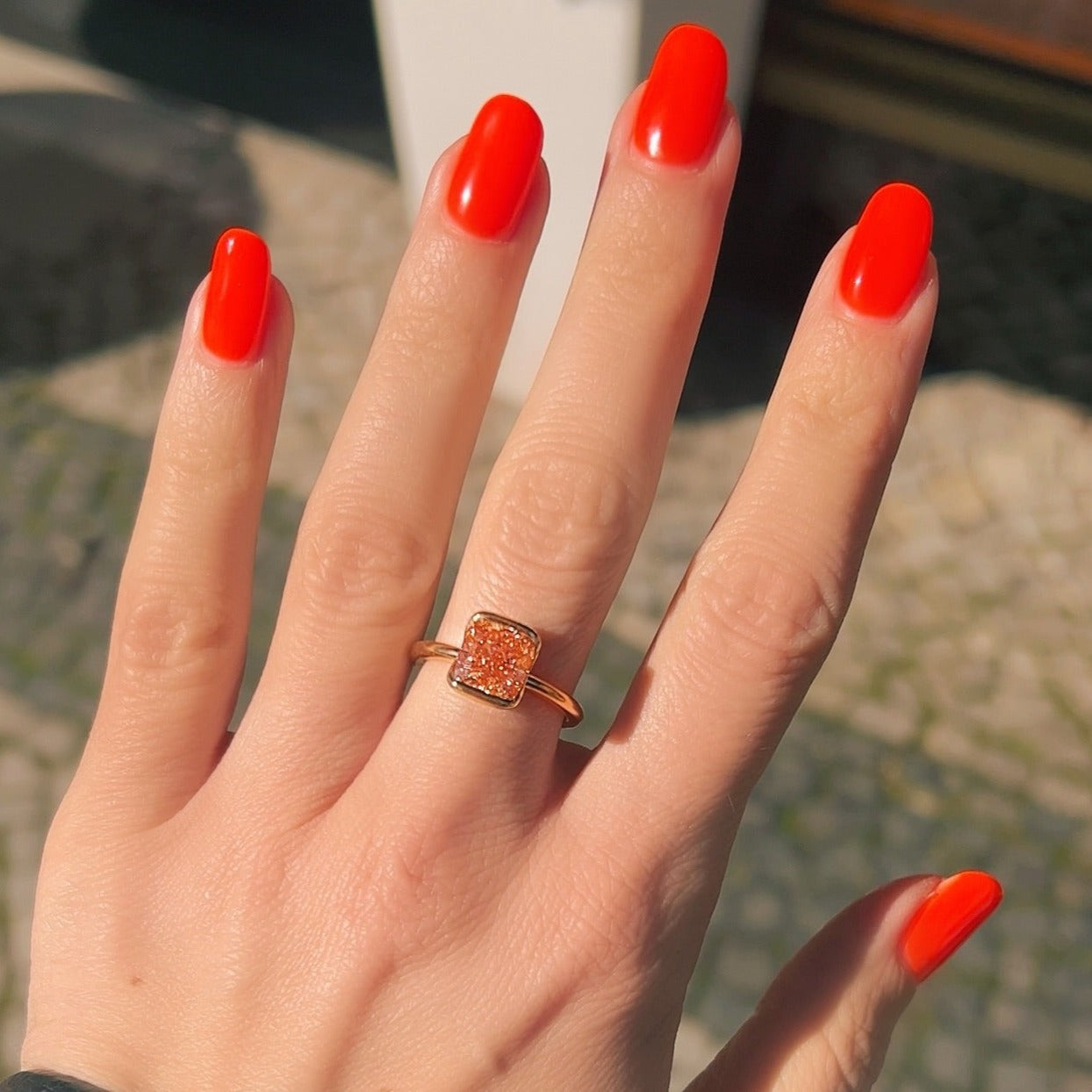 Ring Nova mit LaborDiamant in rosa und Roségold  von The Good Bling