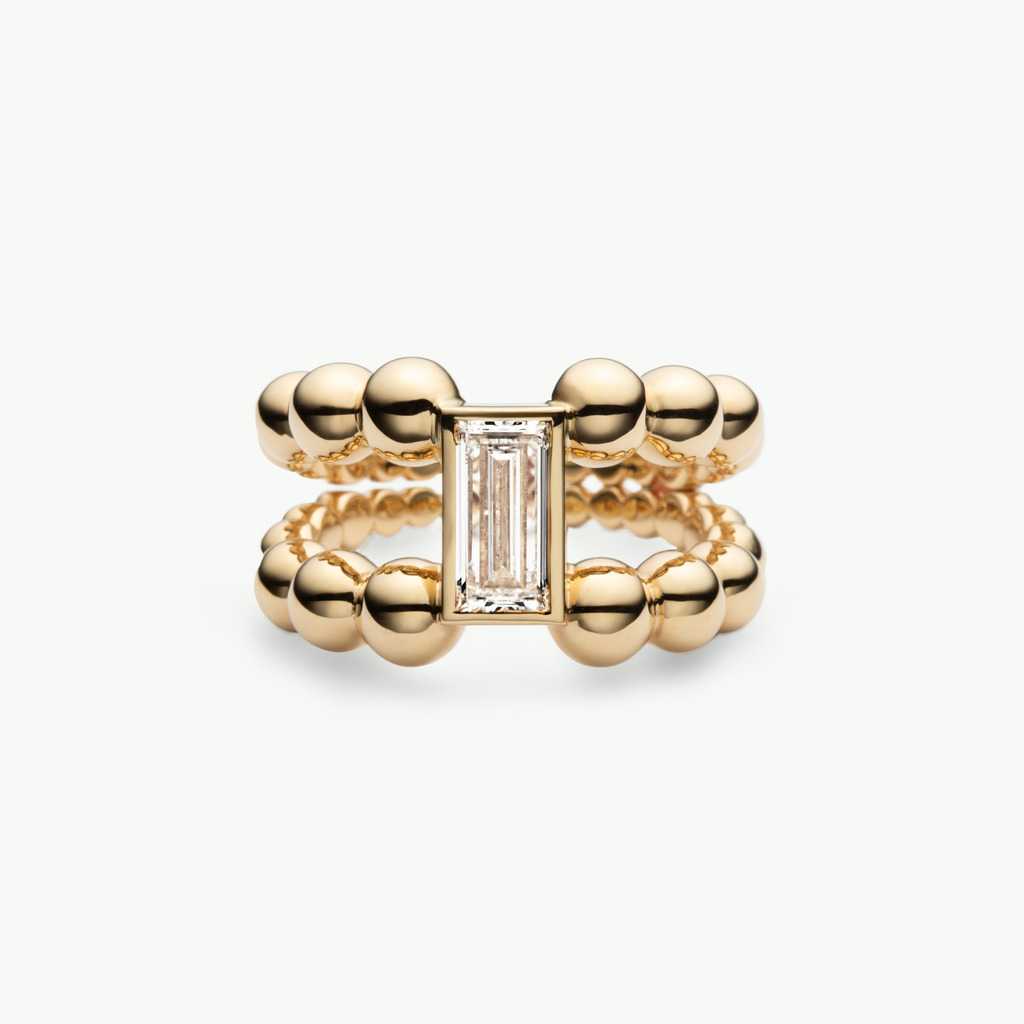 Pippa Ring Baguette in Gelbgold von The Good Bling Berlin
