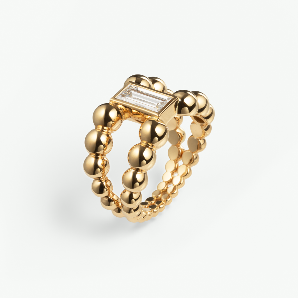 Pippa Ring Baguette in Gelbgold von The Good Bling Berlin
