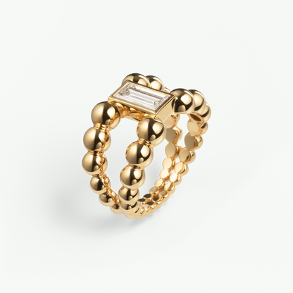 Pippa Ring Baguette, Recyceltes Gold & Labordiamant