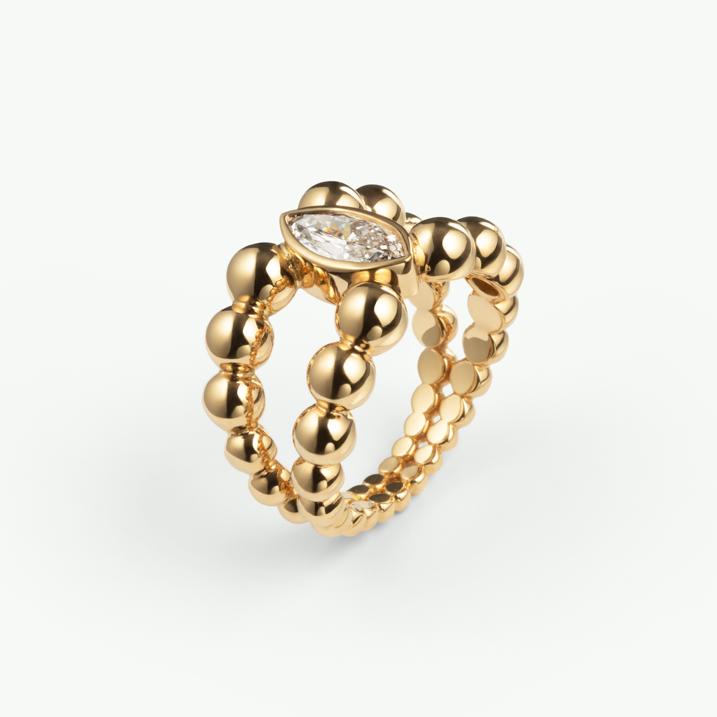Pippa Ring Marquise in Gelbgold von The Good Bling Berlin