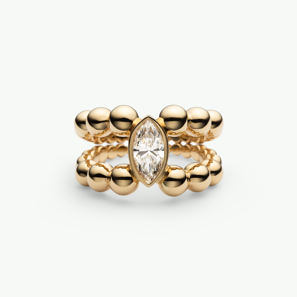 Pippa Ring Marquise in Gelbgold von The Good Bling Berlin