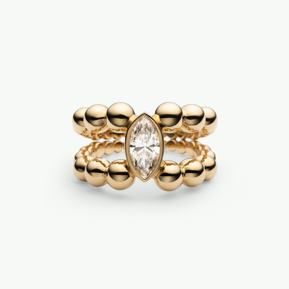 Pippa Ring Marquise in Gelbgold von The Good Bling Berlin